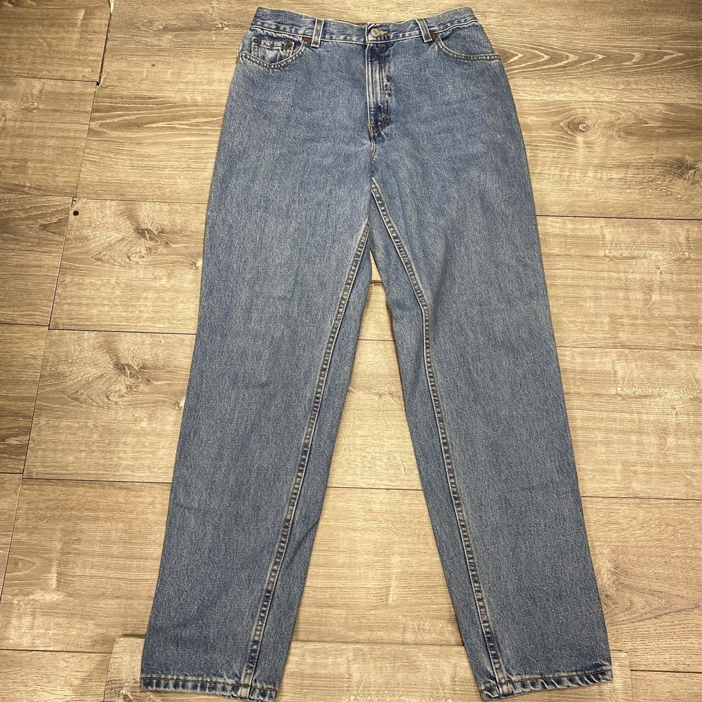 Vintage Levis 550 Jeans Womens 14 Long‎ Denim Relaxed Tapered Zip Fly Made USA